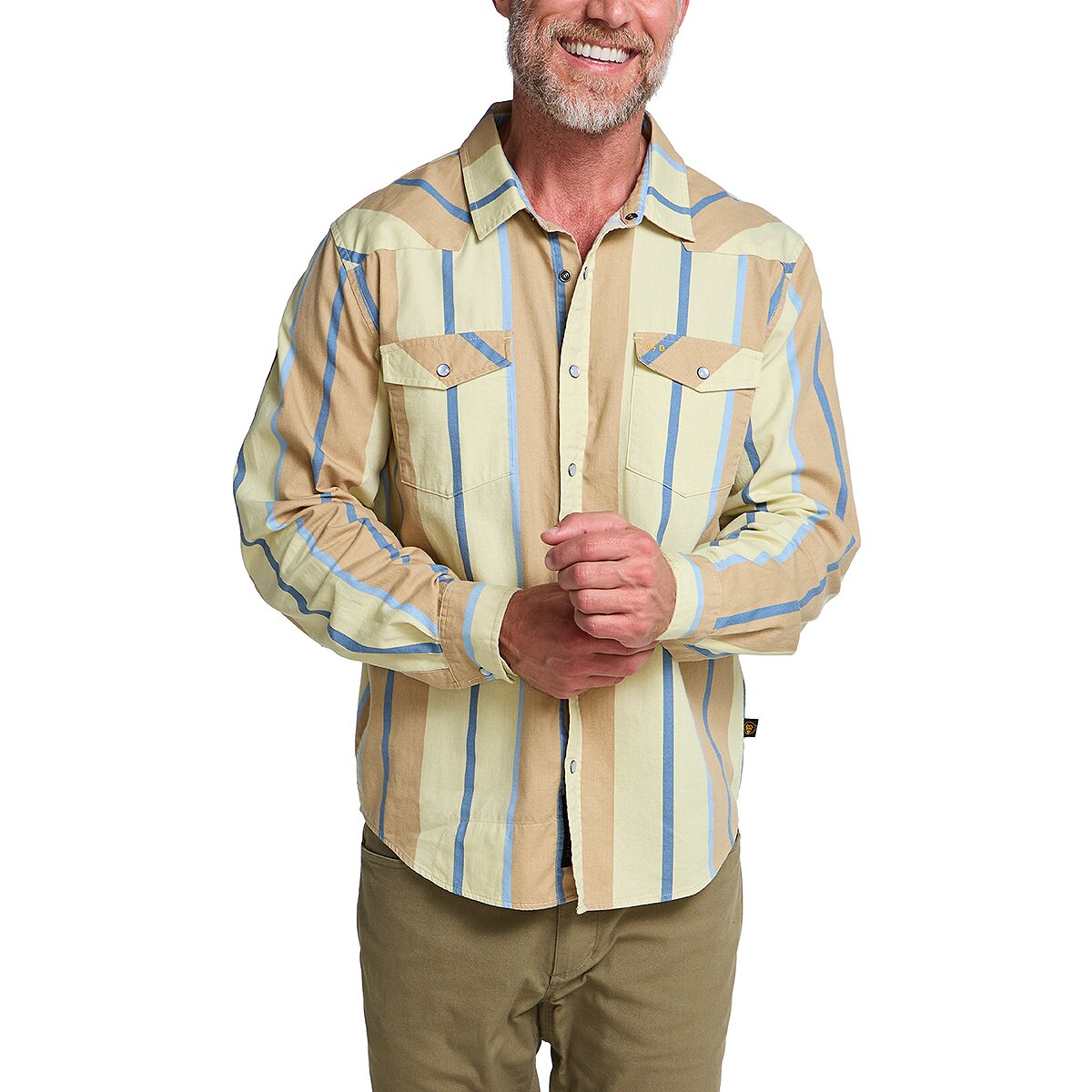 Image of Howler Brothers High Rider Shirt - Men's Driver Stripe/Terra, S