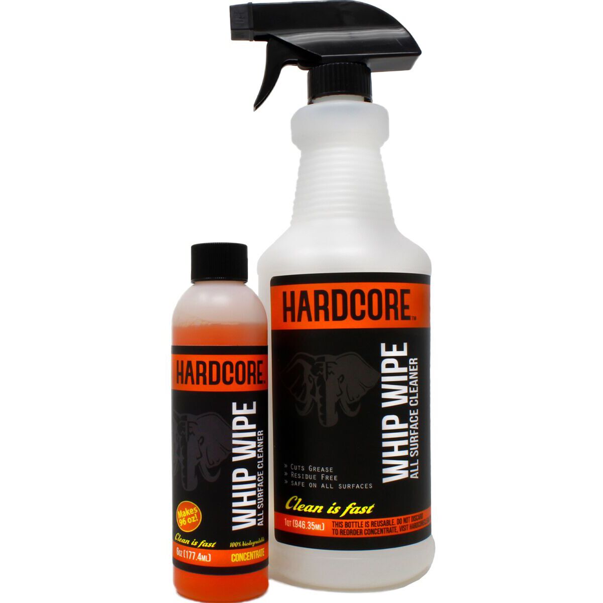 Hardcore Whip Wipe Kit + 32oz Spray Bottle