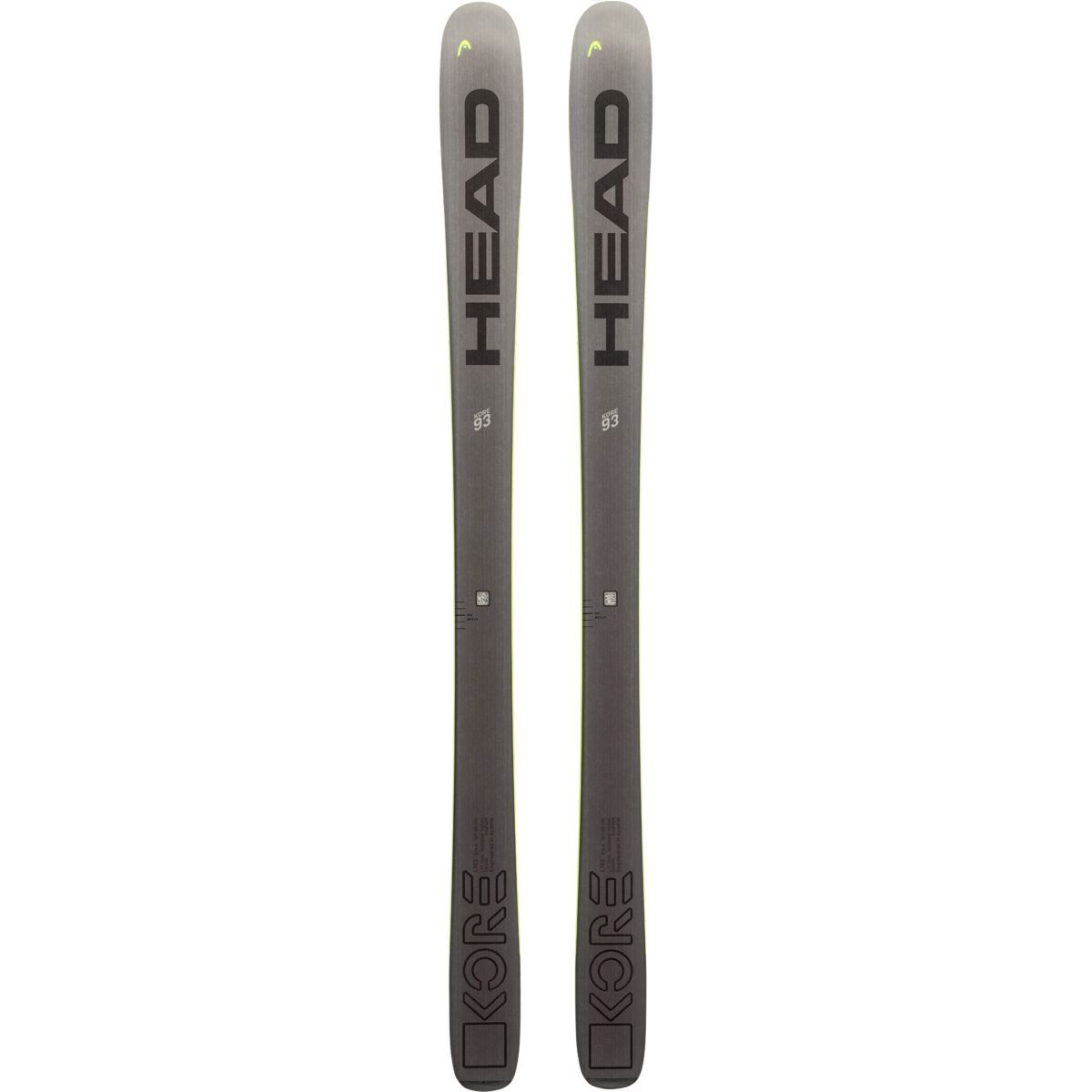 Head Skis USA Kore 93 Ski - 2025 Anthracite/Yellow, 156cm