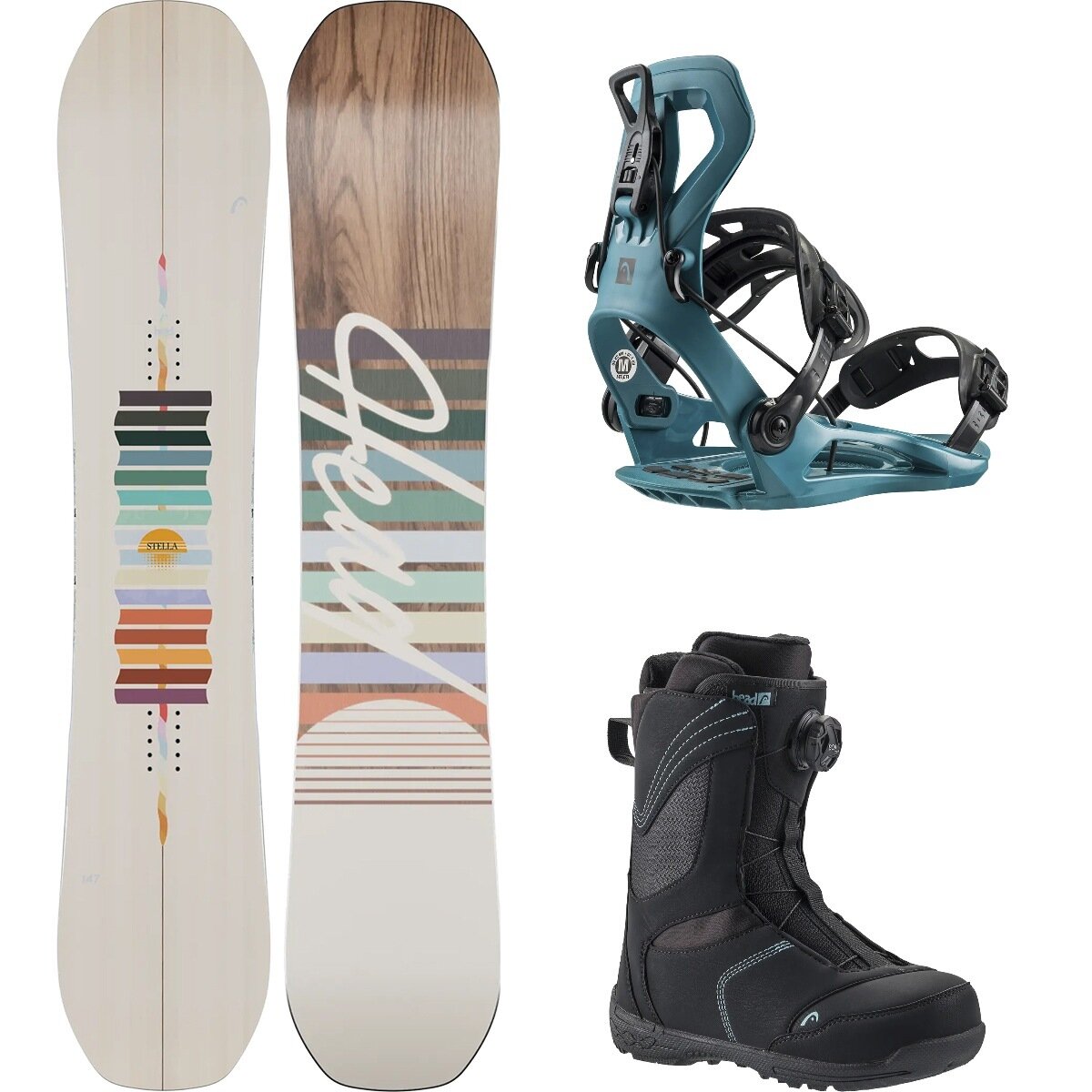 Image of Head USA Stella 2.0 w/ Eve BOA + RX One Snowboard Package - Women's Tan/Pet/Blk, 151cm/S/24.5