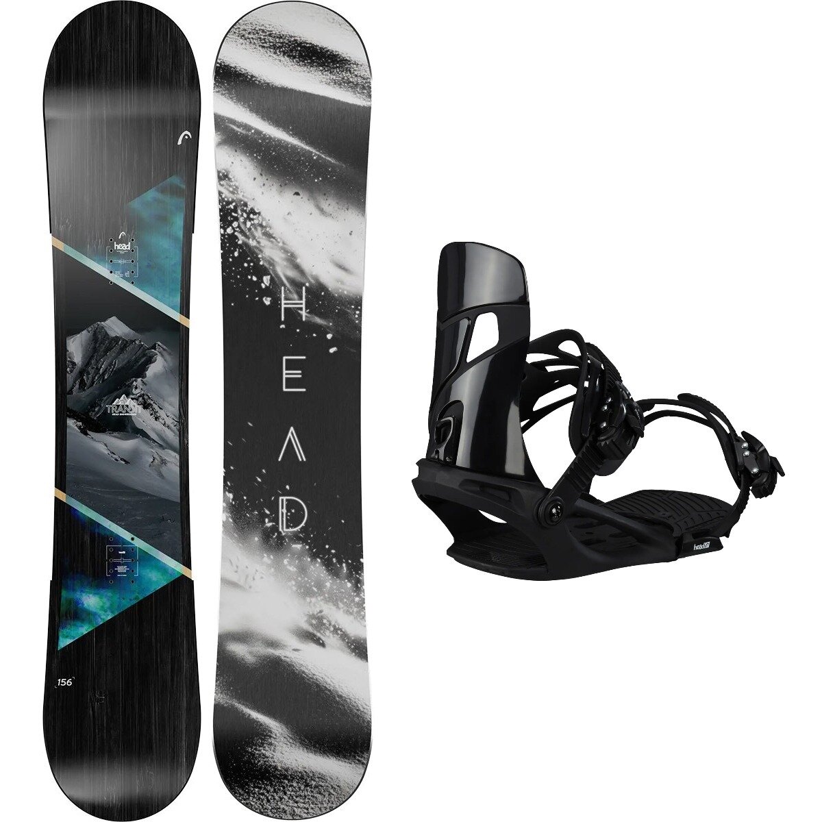Image of Head USA Transit w/ NX LGCY Binding Snowboard Bundle Black,Black, 156cm wide,M
