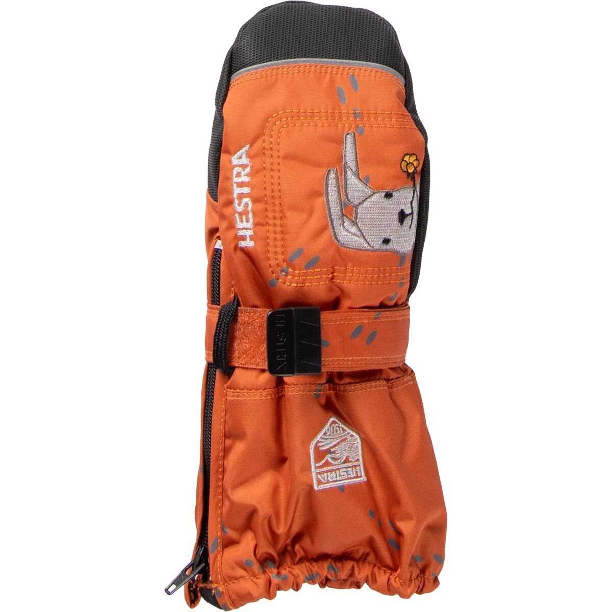 Image of Hestra Baby Zip Long Mitten - Toddlers' Orange Print, 3