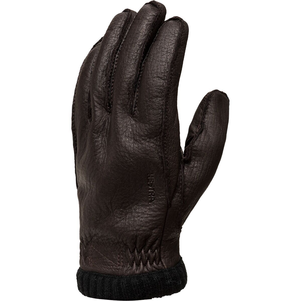 Image of Hestra Deerskin Primaloft Ribbed Glove - Men's Dark Brown, 7