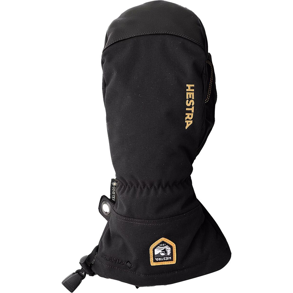 Image of Hestra Army Leather GORE-TEX Mitten - Men's Black/Black, 10