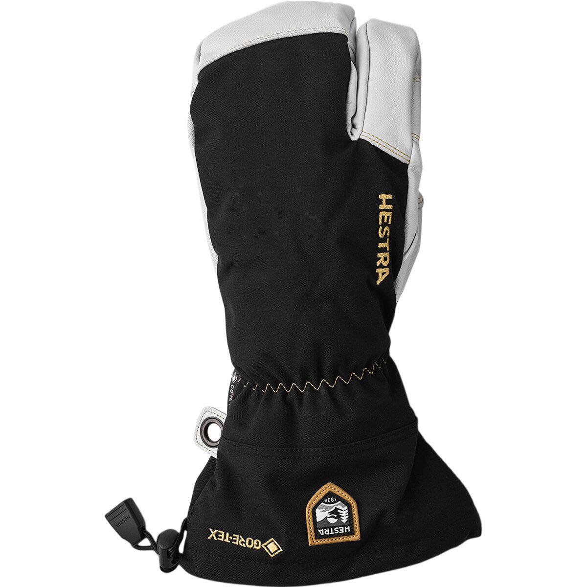 Image of Hestra Army Leather GTX 3-Finger Mitten - Men's Black/Natural Grey, 10