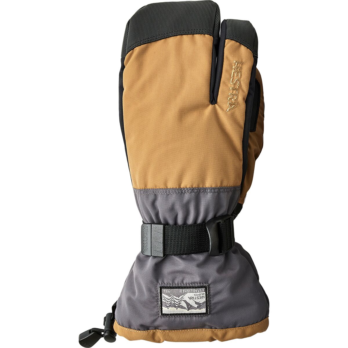 Image of Hestra Gauntlet Sr 3-Finger Mitten Dark Sand/Graphite, 9