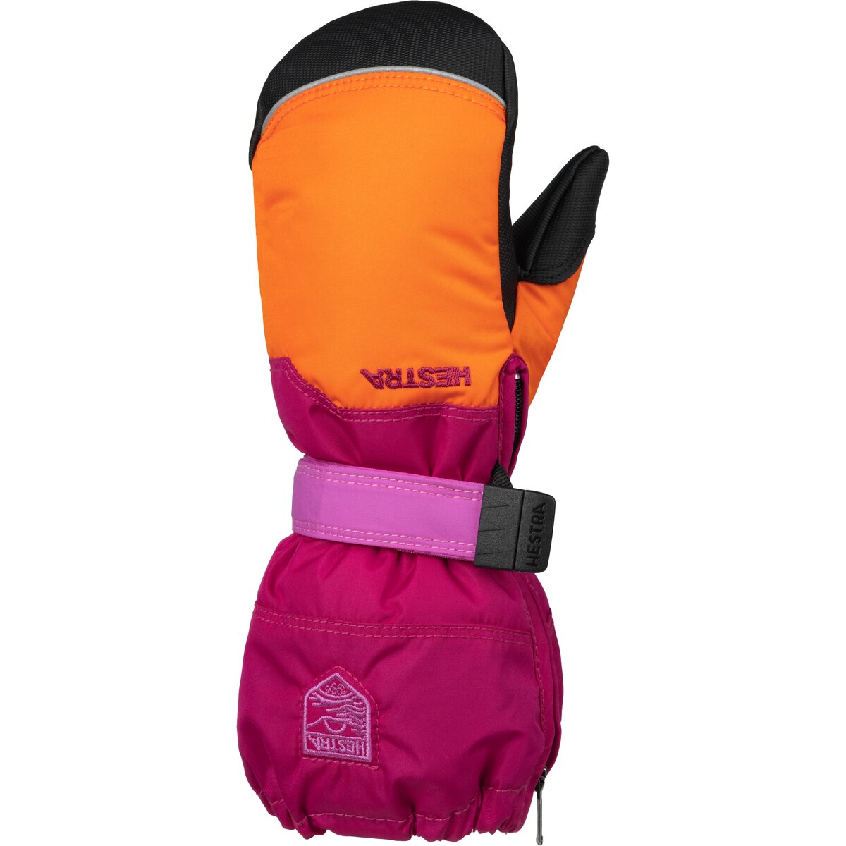 Image of Hestra Baby Zip Mitten - Kids' Orange/Orchid, 4