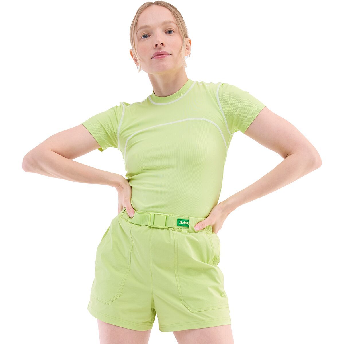(取寄) ハーフデイズ レディース モリー パフォーマンス T-シャツ - ウィメンズ Halfdays women Mollie Performance T-Shirt - Women's Pistachio Halfdays | Mollie T-Shirt