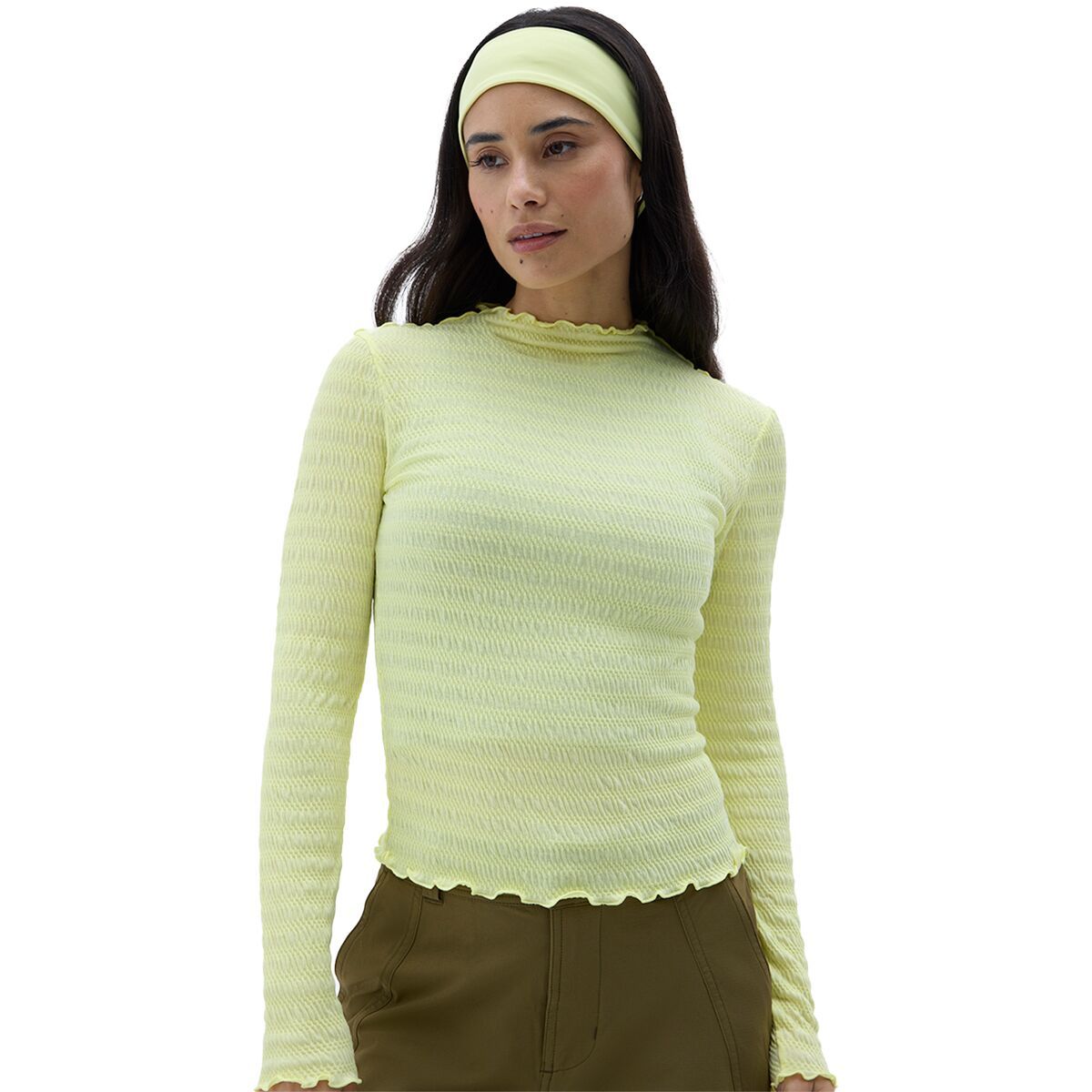 Image of Halfdays Ynes Performance Long-Sleeve Top - Women's Limoncello/Pear Sorbet, XS