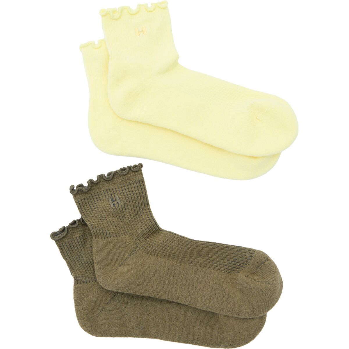 Image of Halfdays Ruffle Socks - Women's Martini/Limoncello, M/L