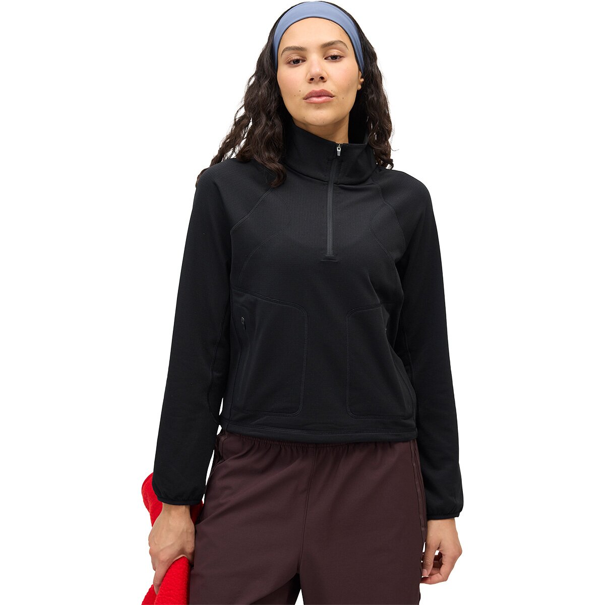 Image of Halfdays Rebecca 1/2-Zip Grid Fleece Pullover - Women's Black, XL