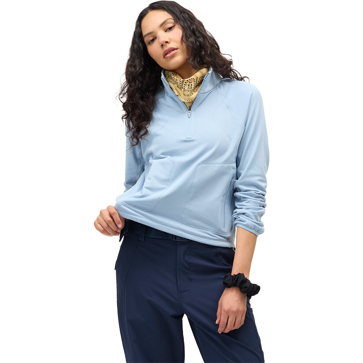 Image of Halfdays Rebecca 1/2-Zip Grid Fleece Pullover - Women's Blue Fog, XS