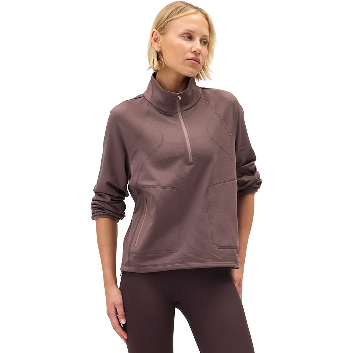 Image of Halfdays Rebecca 1/2-Zip Grid Fleece Pullover - Women's Nirvana, L