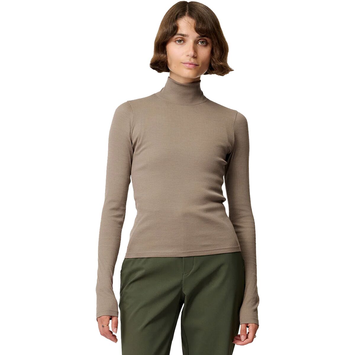 Hikerkind Hikerkind Ribbed Merino Turtleneck 02 - Women's Morel, L