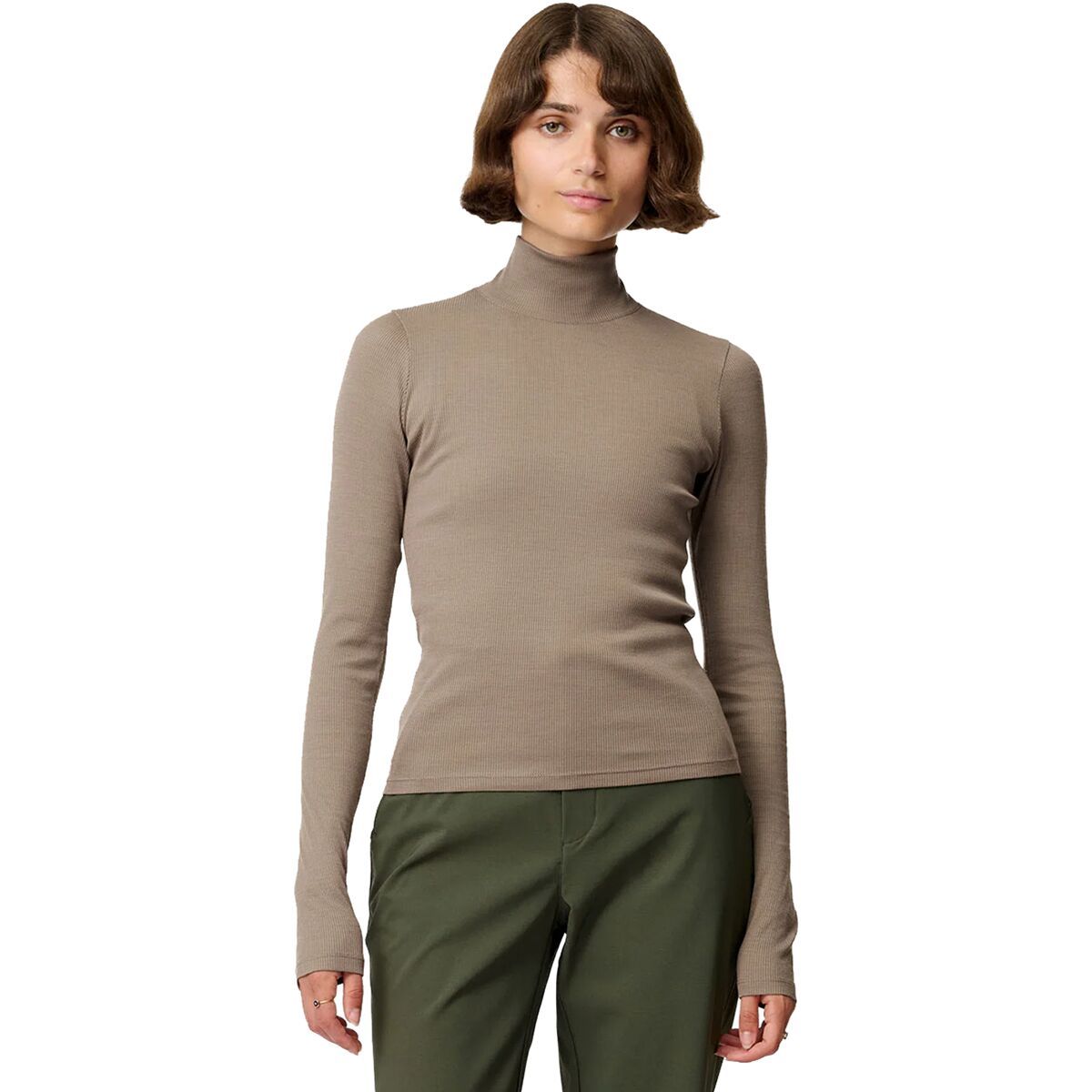 Hikerkind Ribbed Merino Turtleneck 02 - Women's Morel, XS