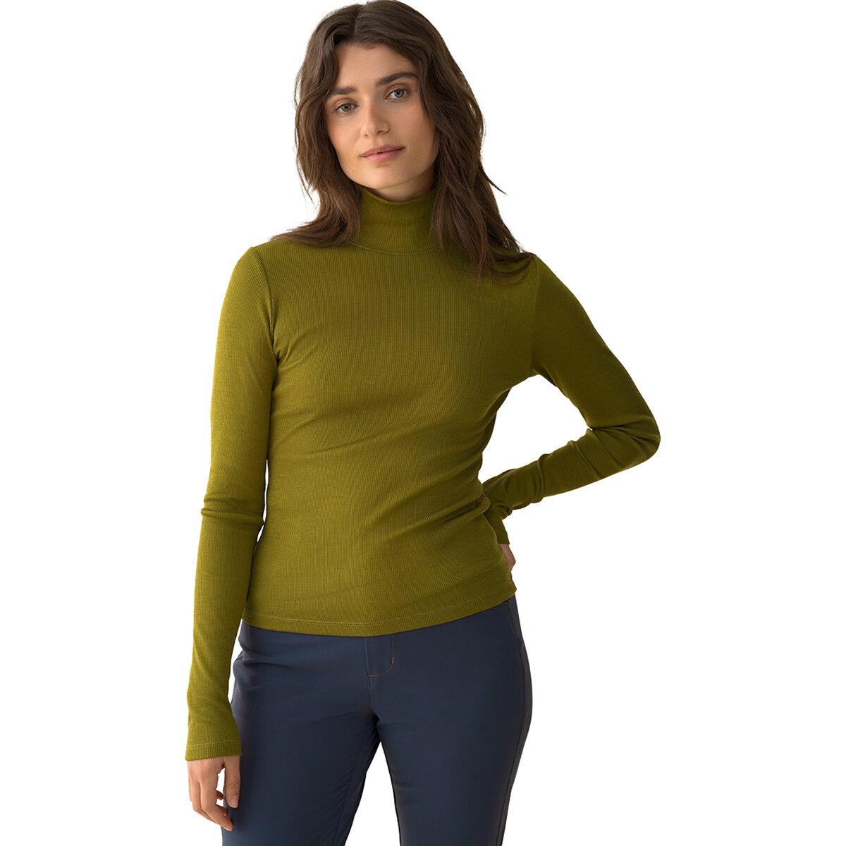 Image of Hikerkind Ribbed Merino Turtleneck 02 - Women's Verdant, M