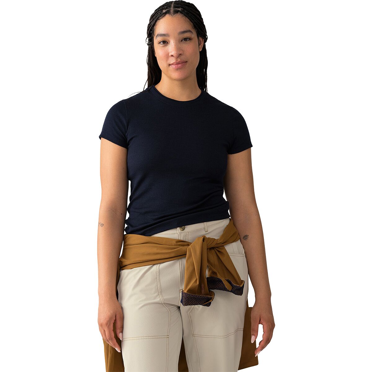 Image of Hikerkind Ribbed Merino T-Shirt - Women's Woad, XL