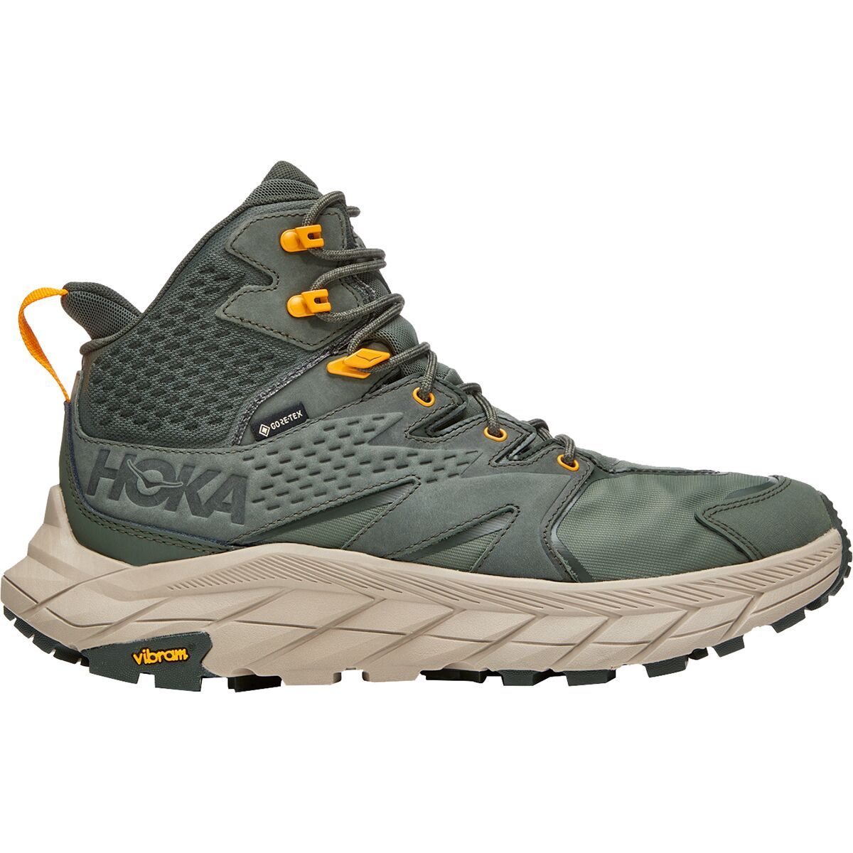 Image of HOKA Anacapa Mid GTX Hiking Boot - Men's Thyme/Radiant Yellow, 11.0