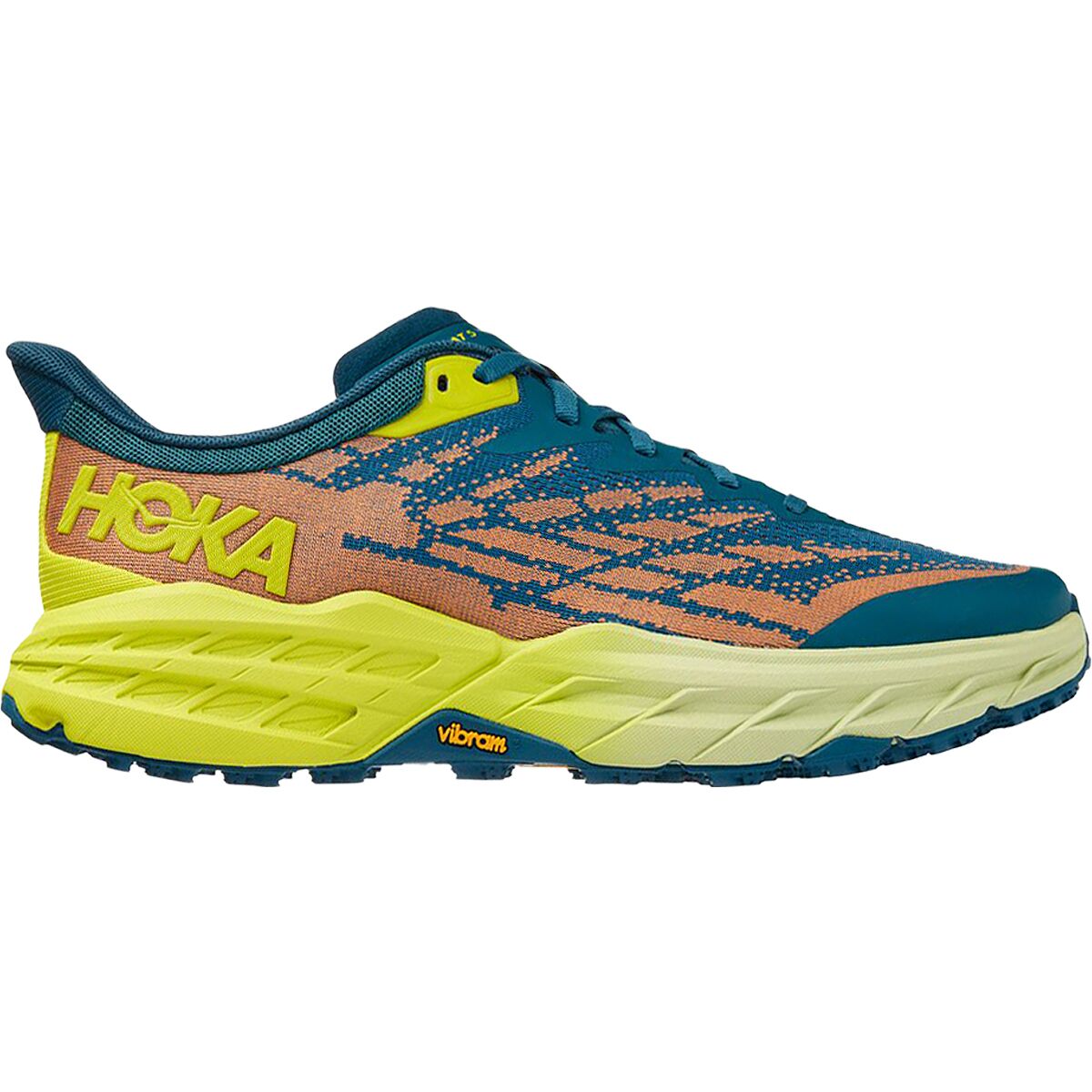 Hoka Speedgoat 5 Men's Shoes Blue Coral/Evening Primrose : 8 EE - Wide