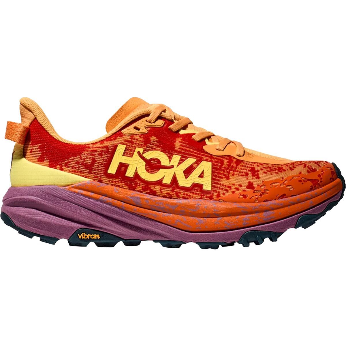 HOKA Speedgoat 6 Trail Running Shoe - Women's Sherbet/Beet Root, 6.5