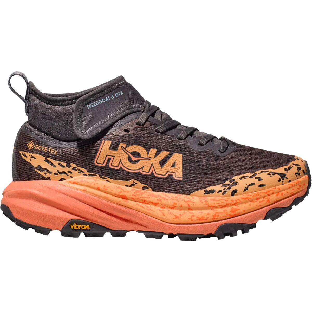 HOKA Speedgoat 6 Mid GTX Trail Running Shoe - Women's Galaxy/Guava, 8.5