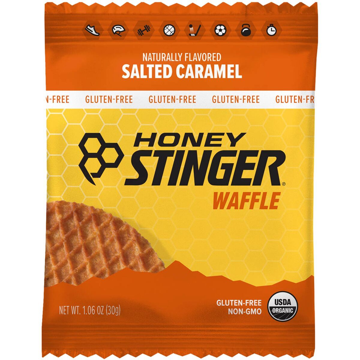 Honey Stinger Gluten Free Waffles Gf Salted Caramel, One Size