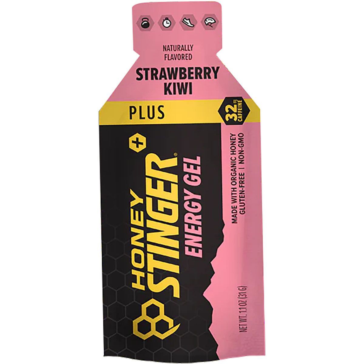 Image of Honey Stinger Organic Energy Gels - 24-Pack Strawberry Kiwi - Naturally Caffeinated, One Size