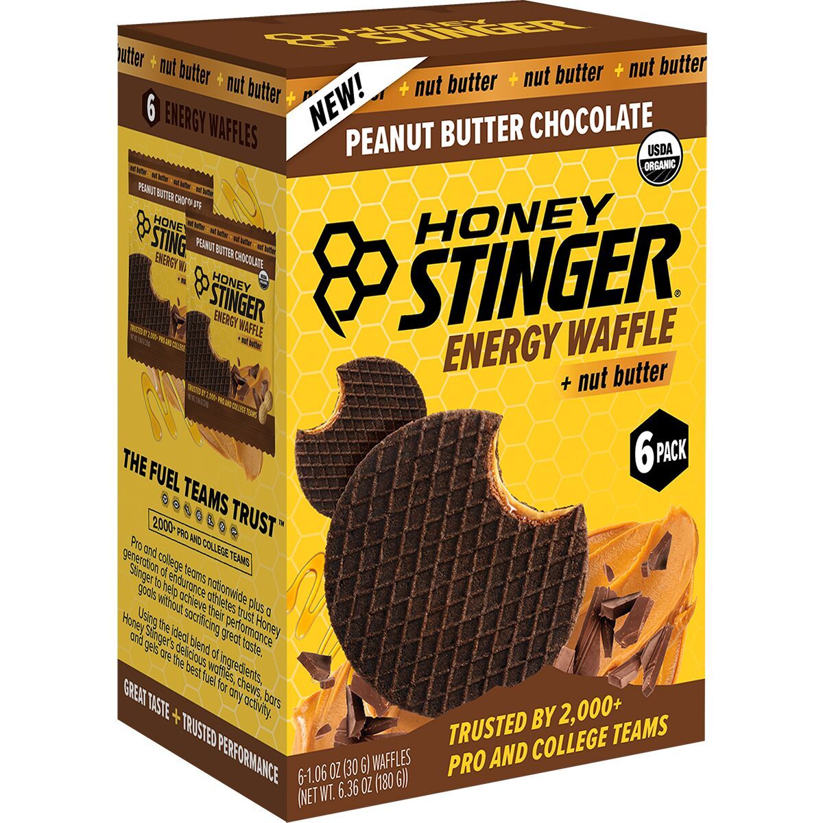 Image of Honey Stinger Organic Waffle - 6-Pack Peanut Butter Chocolate, One Size