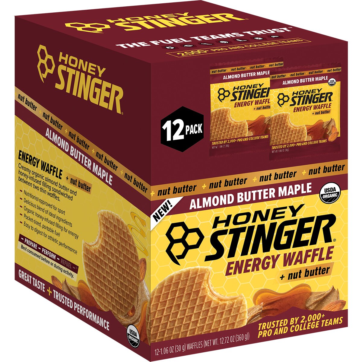 Image of Honey Stinger Stinger Waffle - 12-Pack Almond Butter Maple, One Size