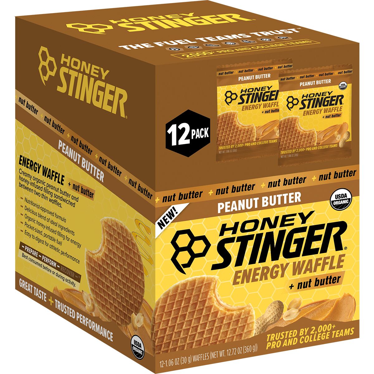 Image of Honey Stinger Stinger Waffle - 12-Pack Peanut Butter, One Size