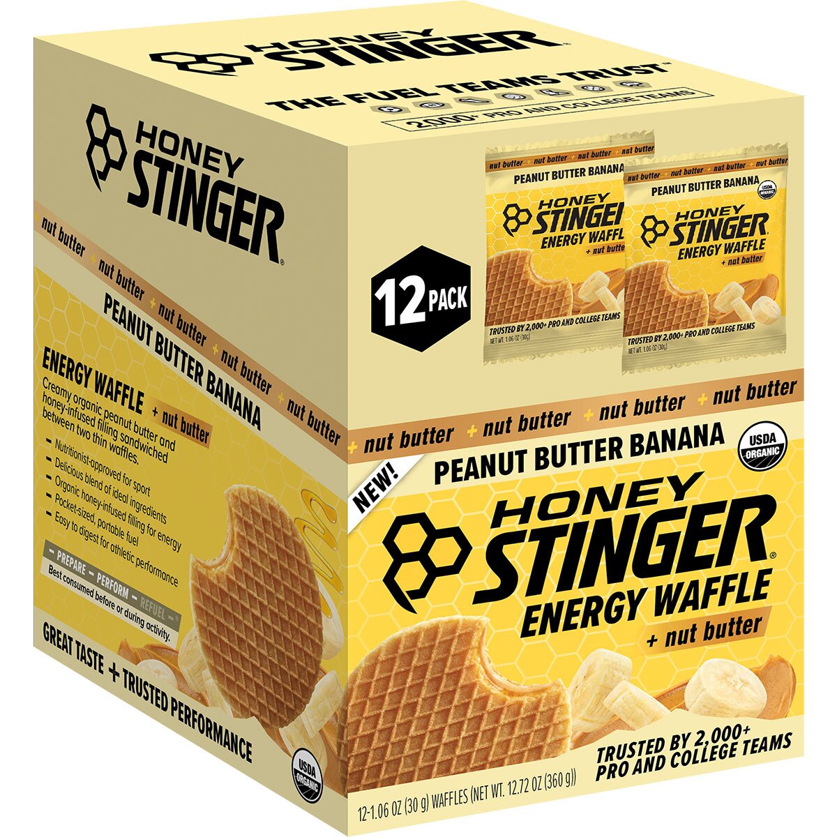 Image of Honey Stinger Stinger Waffle - 12-Pack Peanut Butter Banana, One Size