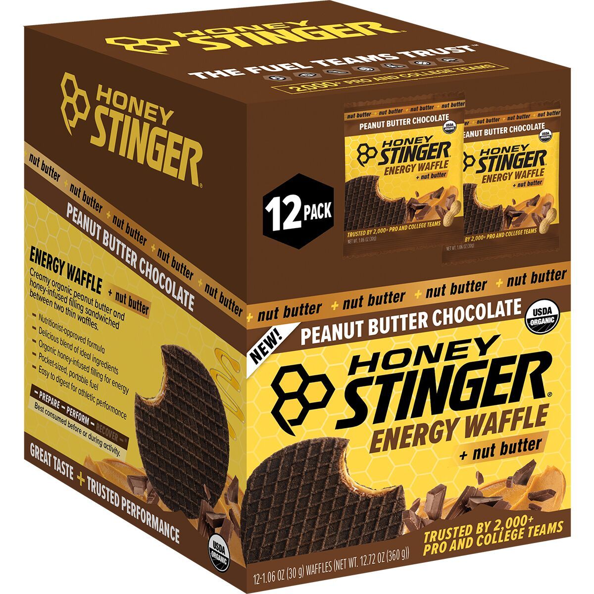 Image of Honey Stinger Stinger Waffle - 12-Pack Peanut Butter Chocolate, One Size