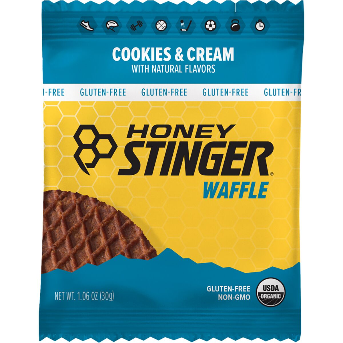 Image of Honey Stinger Gluten Free Waffles - 12-Pack Gf Cookies & Cream, One Size