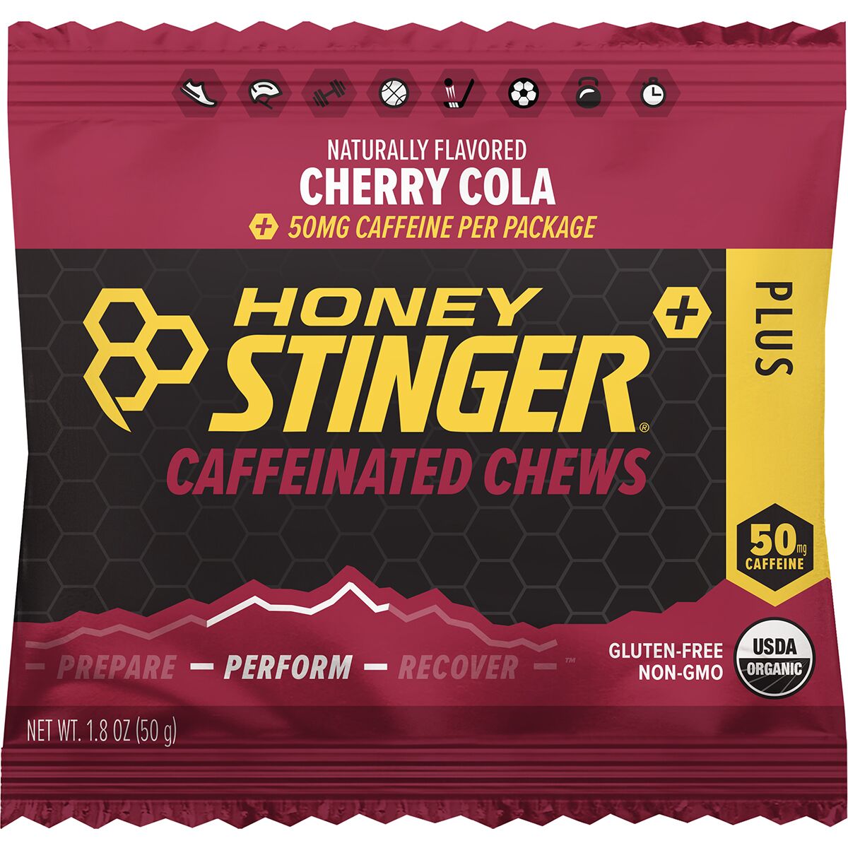 Honey Stinger Honey Stinger Caffeinated Energy Chews - 12-Pack Cherry Cola, One Size