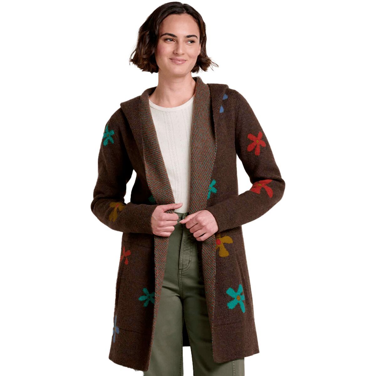 Image of Toad&Co Merino Heartfelt Hoodie - Women's Chestnut Flowers, M