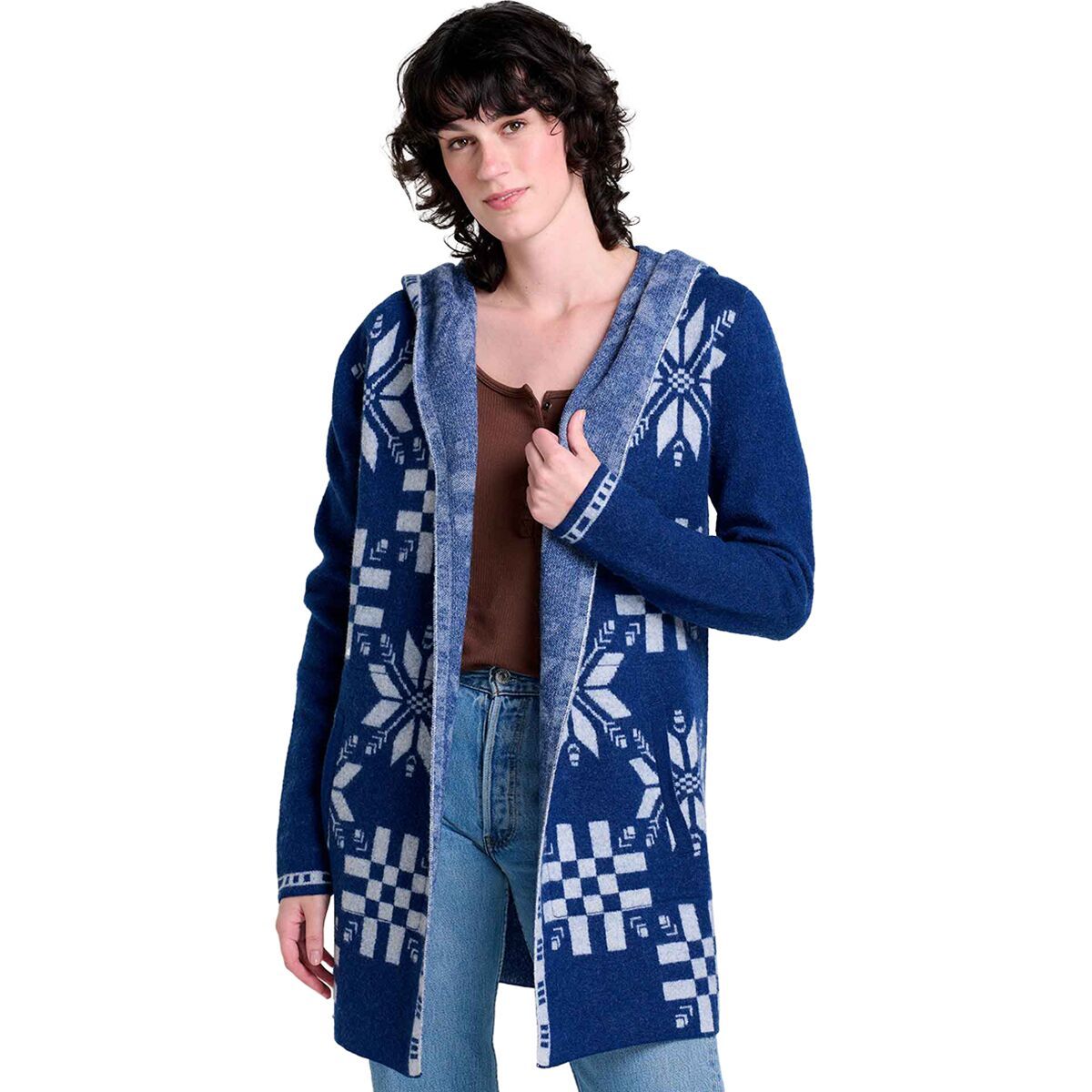 Toad&Co Merino Heartfelt Hoodie - Women's Midnight Snowflakes, S