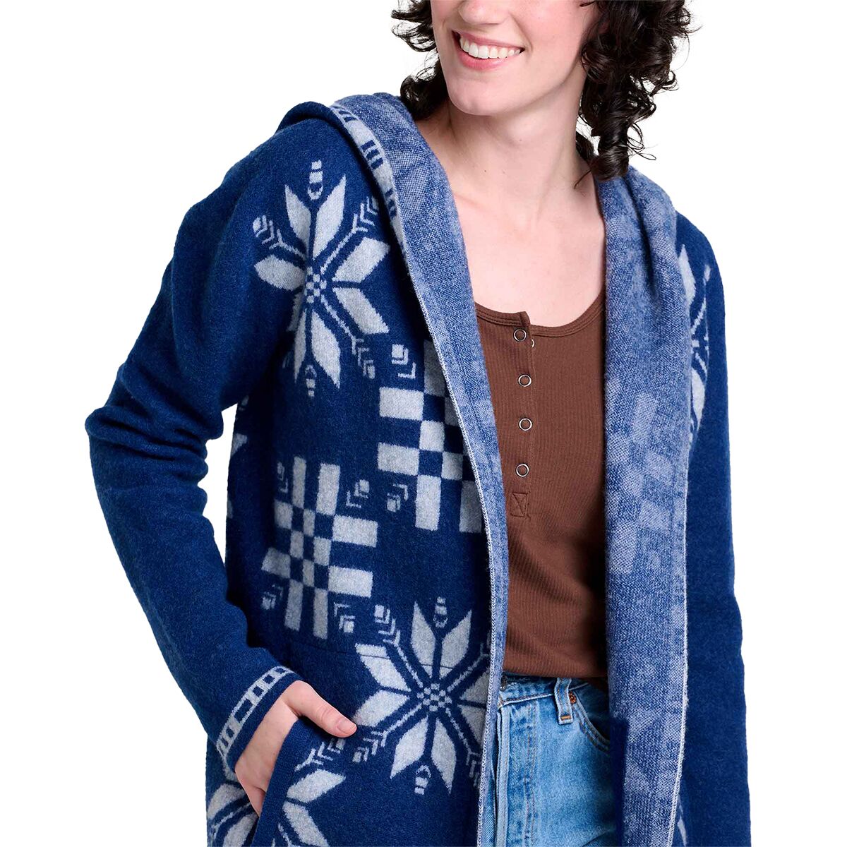 売れ筋商品|||ドード アンドコー ニット&セーター アウター レディース Merino Heartfelt Hoodie - Women's True Navy Stripe Heartfelt Merino Wool Open Front Cardigan Hoodie | Toad&Co