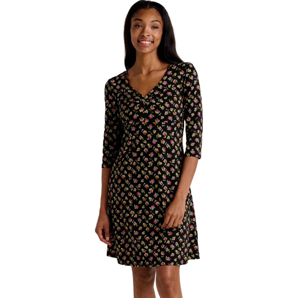 Image of Toad&Co Rosalinda Dress - Women's Black Pansy Print, S