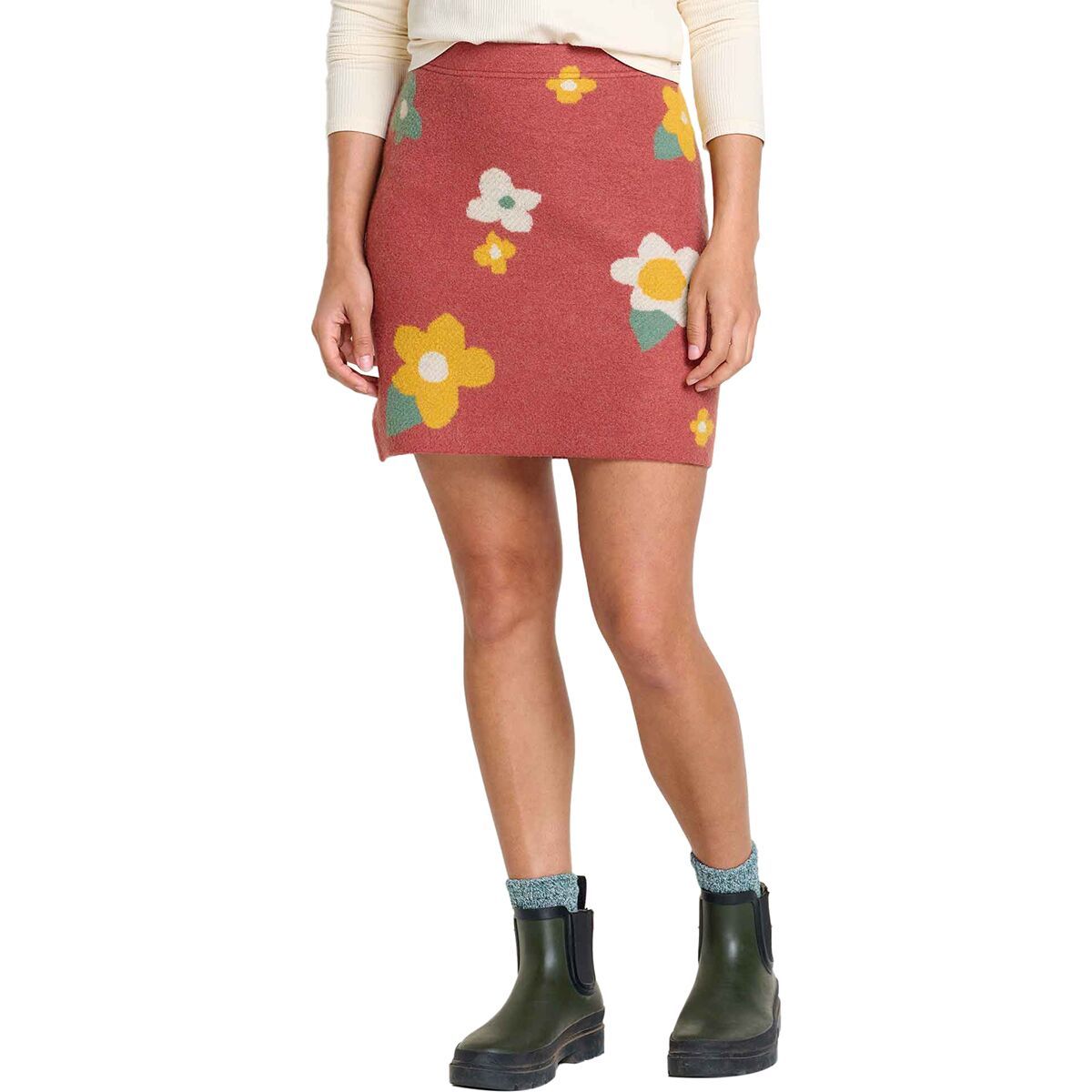 Toad&Co Heartfelt Sweater Skirt - Women's Sundown Flowers Skirt, L