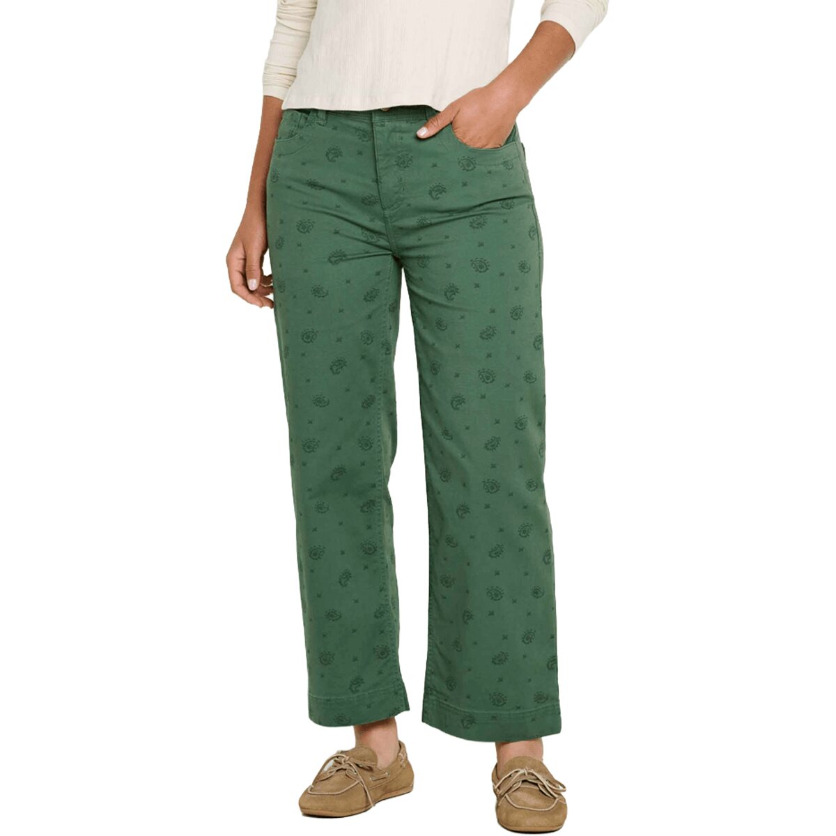 Image of Toad&Co Earthworks Wide Leg Pant - Women's Cilantro Print, 12