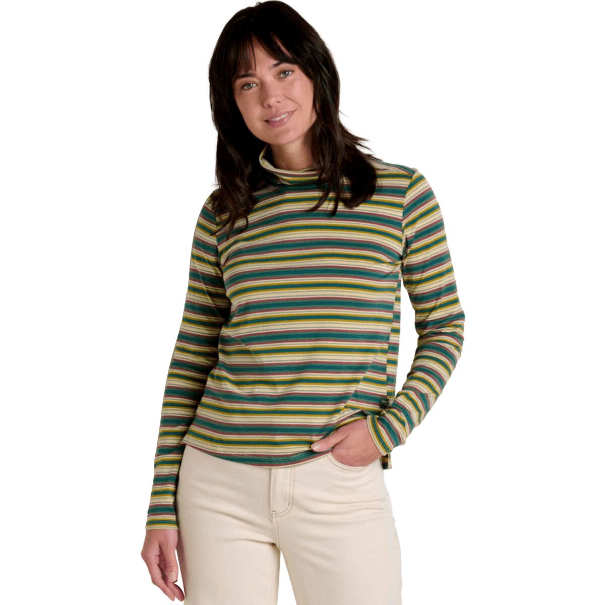 Toad&Co Toad&Co Maisey T-Neck Top - Women's Barley Multi Stripe, XS