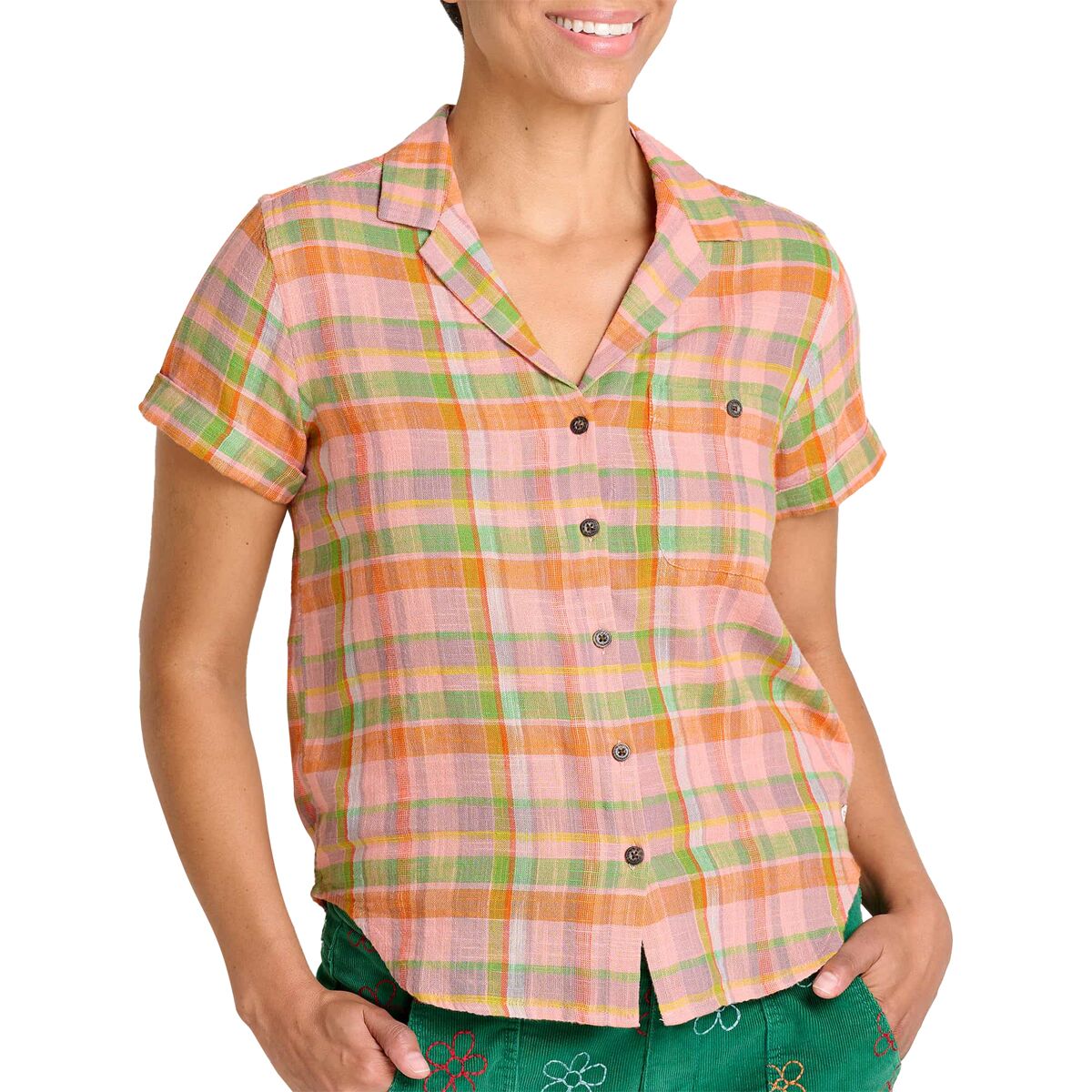 売れ筋商品|||ドード アンドコー カットソー トップス レディース Camp Cove Short-Sleeve Shirt - Women's Barley Camping Print Toad&Co - Camp Cove Short Sleeve Shirt - Women's | Outdoor