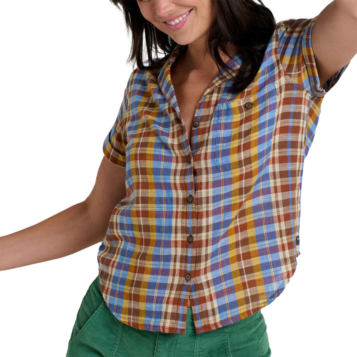 売れ筋商品|||ドード アンドコー カットソー トップス レディース Camp Cove Short-Sleeve Shirt - Women's Barley Camping Print Camp Cove Women's Organic Cotton Shirt by Toad&Co