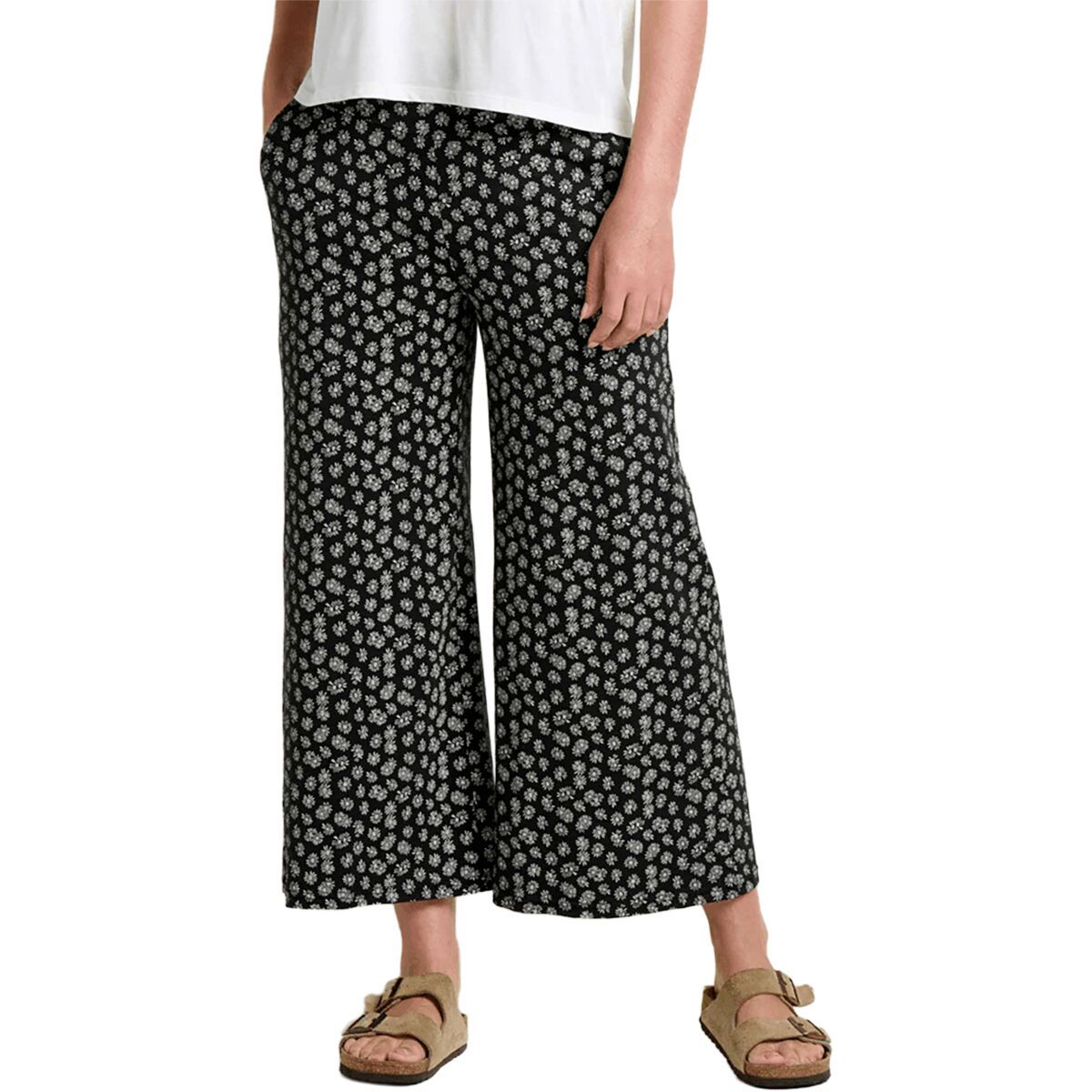Image of Toad&Co Chaka Wide Leg Pant - Women's Black and Salt Print, M