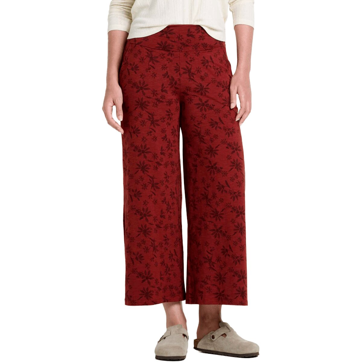 Image of Toad&Co Chaka Wide Leg Pant - Women's Burgundy Print, L