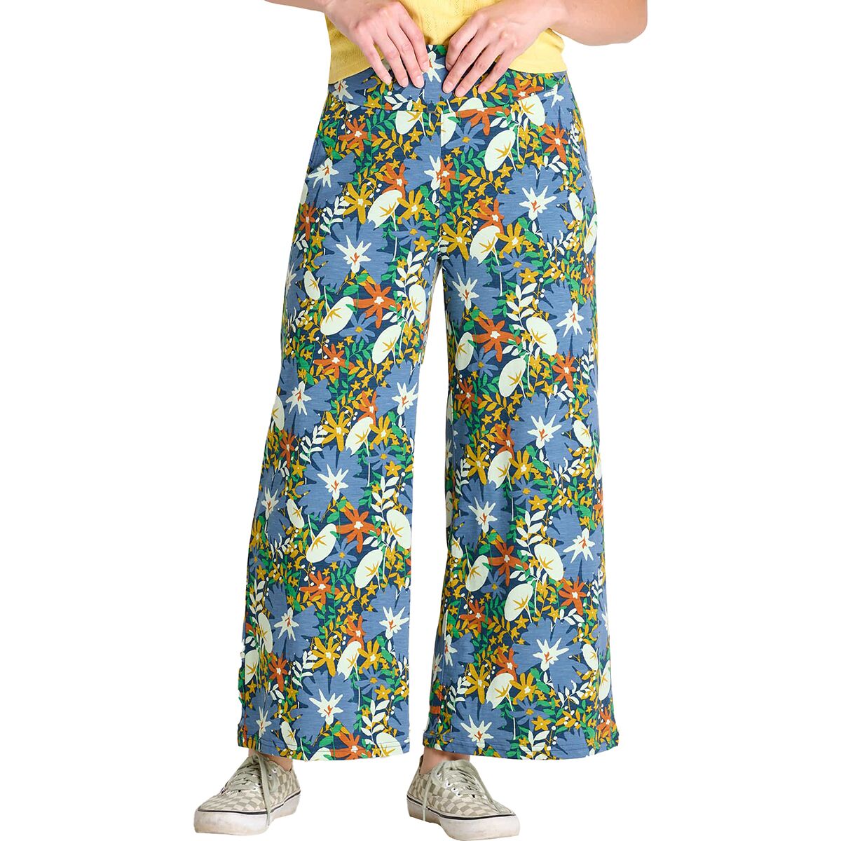 Toad&Co Toad&Co Chaka Wide Leg Pant - Women's Pacific Half Daisy Print, M