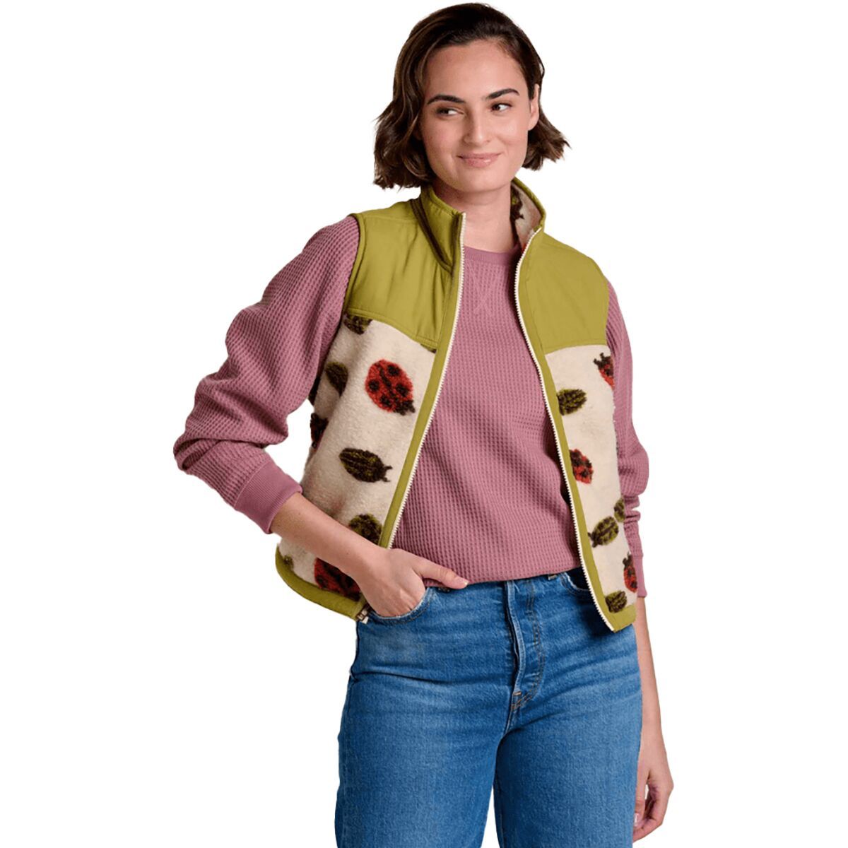 Image of Toad&Co Sespe Sherpa Vest - Women's Barley Ladybugs, S