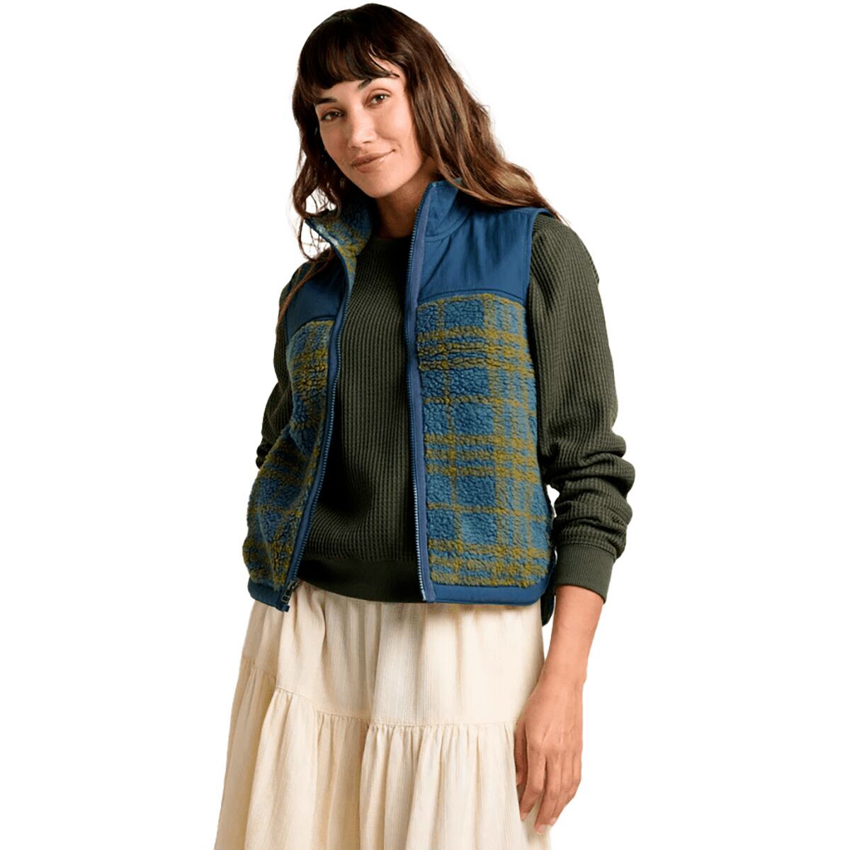 Image of Toad&Co Sespe Sherpa Vest - Women's Ink Plaid, S