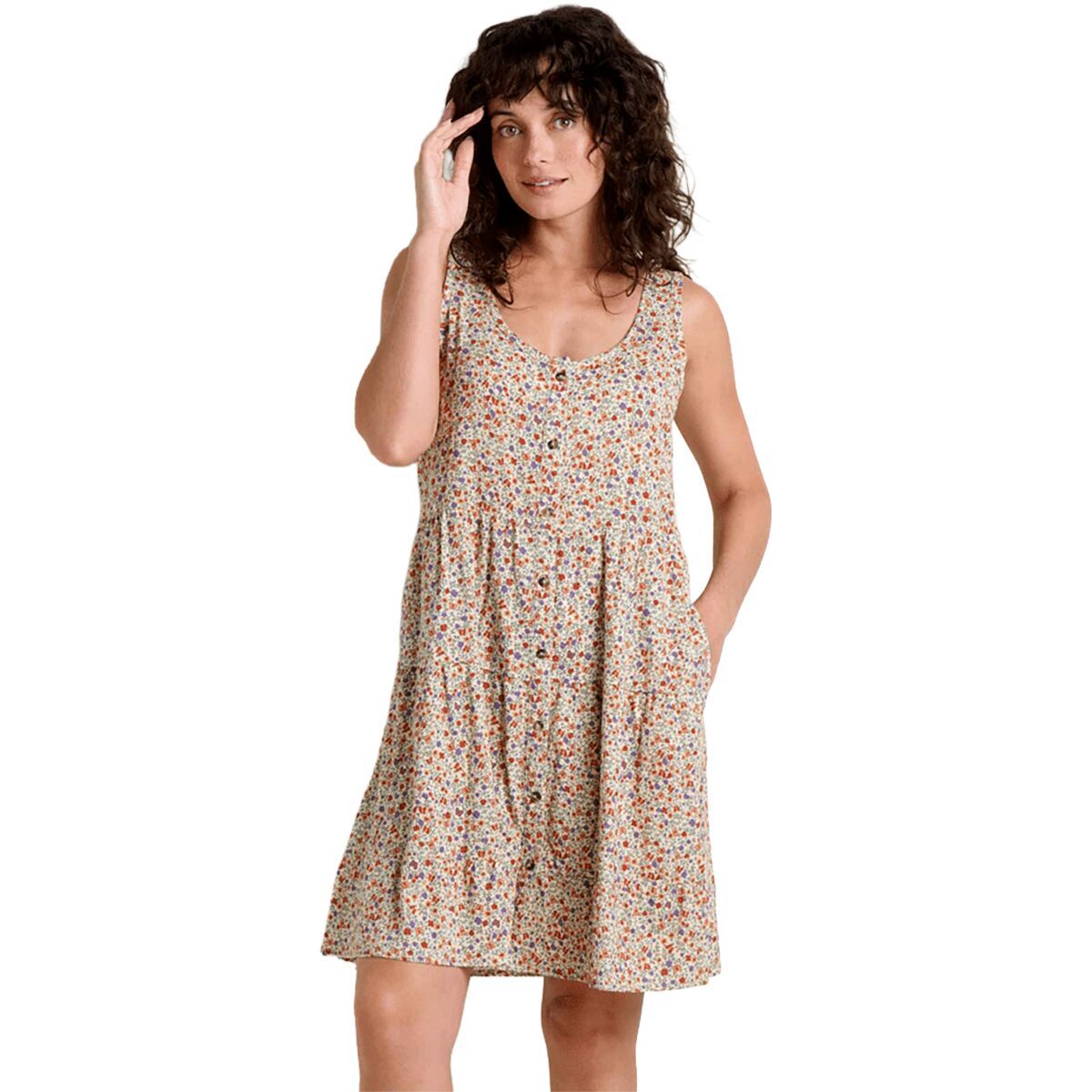 Image of Toad&Co Manzana Tiered Sleeveless Dress - Women's Salt Print, XS