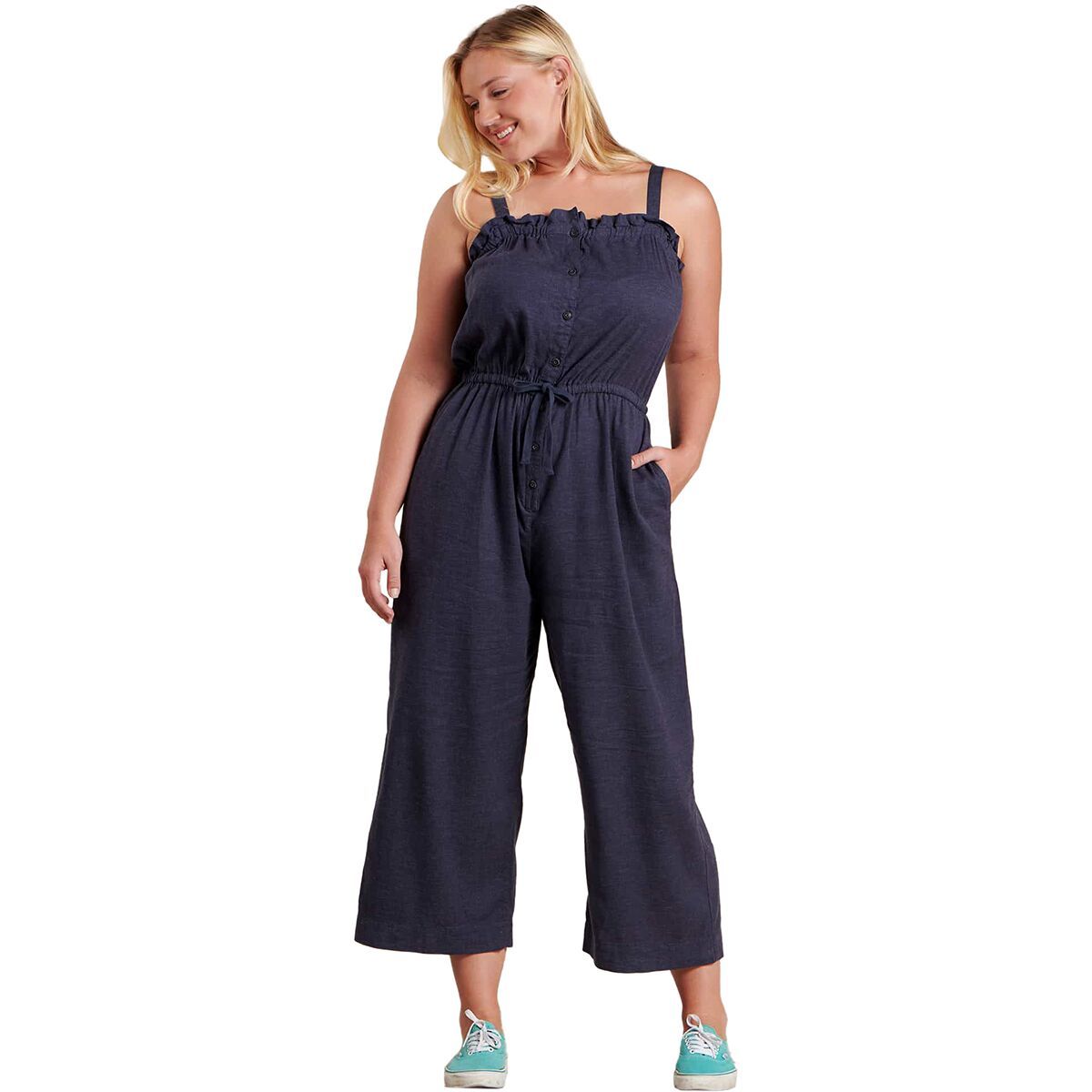 Backcountry Toad&Co Taj Hemp Strappy Sleeveless Jumpsuit - Women's True Navy, XS